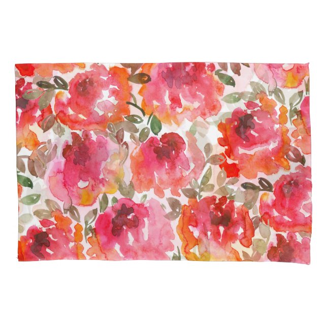 Shabby red roses, seamless pattern. pillow case (Front)