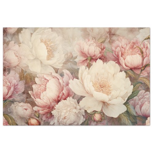 SHABBY ROMANTIC ROSE AND PEONY DECOUPAGE TISSUE PAPER