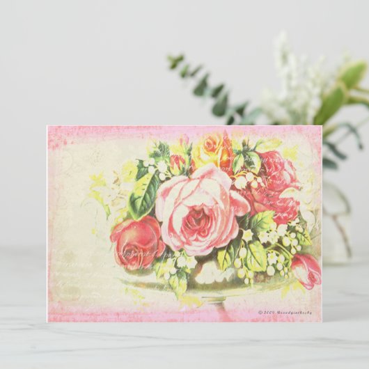 Shabby Rose Collage Art (Standing Front)