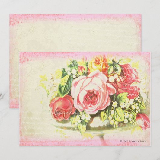 Shabby Rose Collage Art (Front/Back)