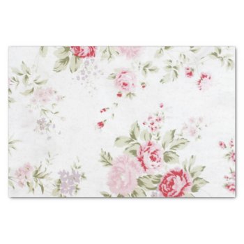 Shabby Rose Floral Tissue Paper by KraftyKays at Zazzle