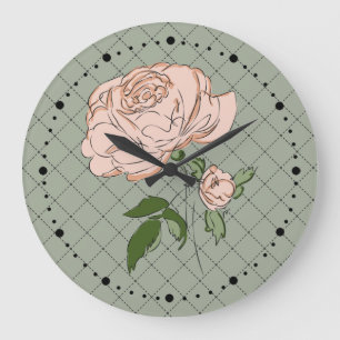 Shabby Rose Large Clock