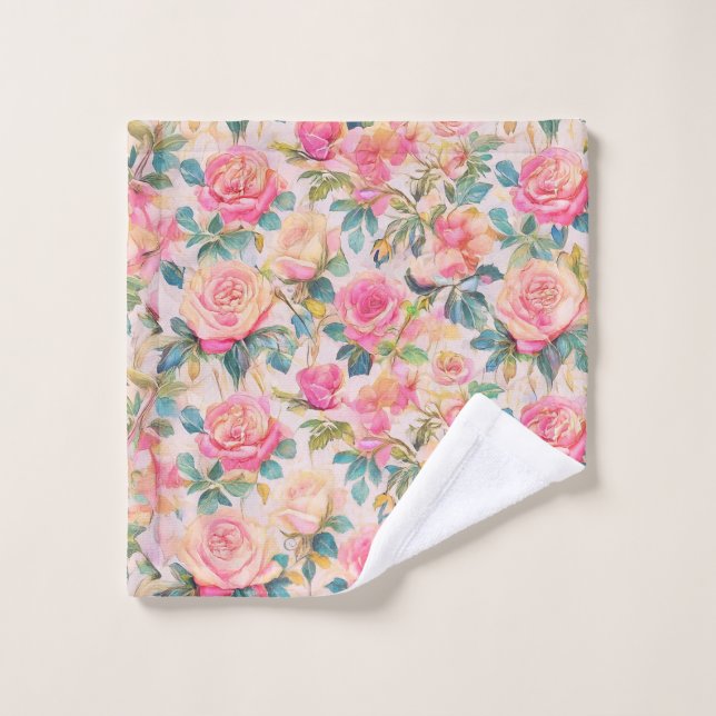 Shabby Rose Washcloth (Wash Cloth)