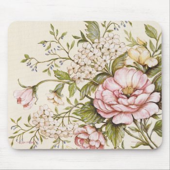 Shabby Roses By Kate Mcrostie Mouse Pad by mlaviola at Zazzle