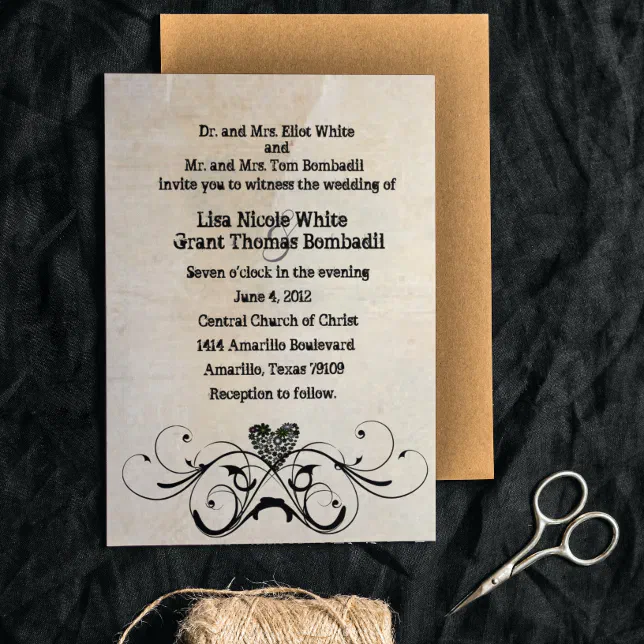 Shabby Rustic Wedding Invitation | Zazzle