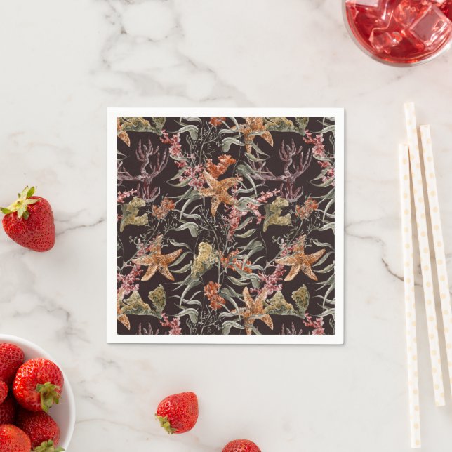 Shabby Sea Life Pattern Napkins (Insitu)
