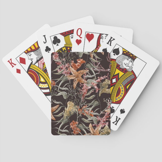 Shabby Sea Life Pattern Poker Cards (Back)