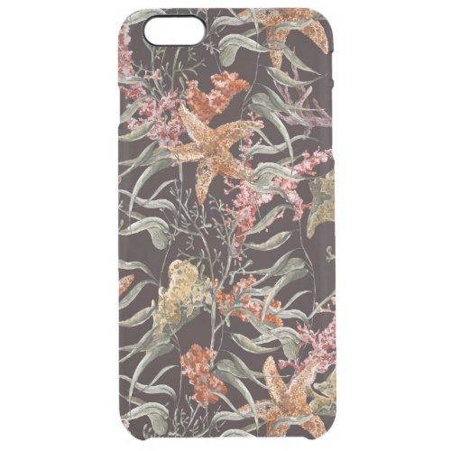 Shabby Sea Life Pattern Clear iPhone 6 Plus Case