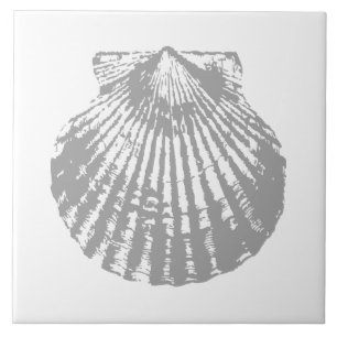Shabby seashell ceramic tile