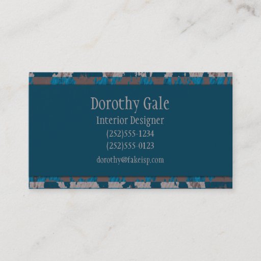 Customizable Shabby Stripes in Brown and Blue Business Cards