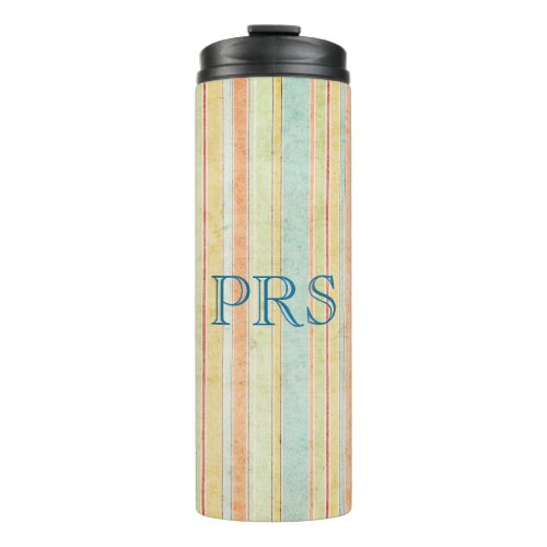 Shabby Stripes Monogram Thermal Tumbler