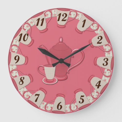 Shabby Tea Cup Wall Clock