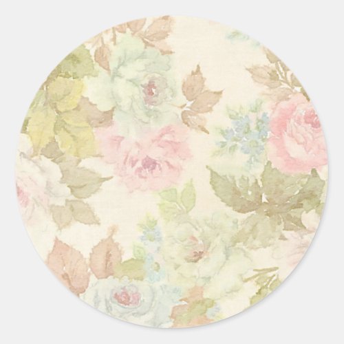 Shabby Tea Party Classic Round Sticker