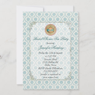 Shabby Vintage Bridal Shower Tea Party Invitation