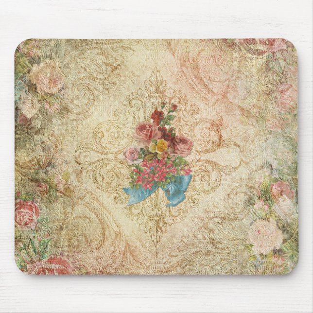 Shabby Vintage Floral Mousepad (Front)