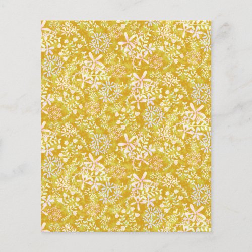 Shabby vintage floral  mustard scrapbook paper
