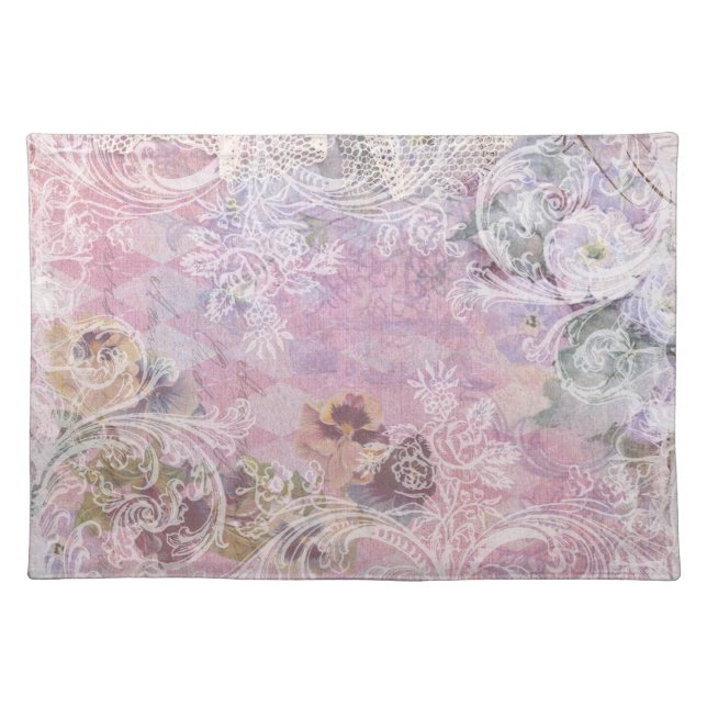 Shabby Vintage Floral Placemat (Front)