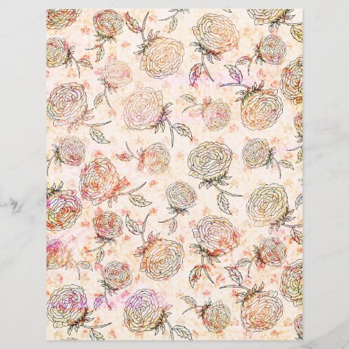 Shabby vintage floral scrapbook paper