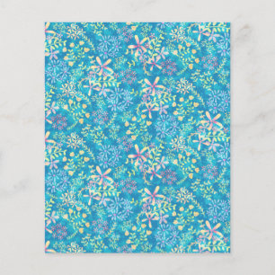 Shabby vintage floral  Turquiose scrapbook paper