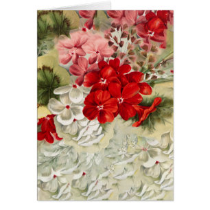 Shabby vintage ivory pink red floral collage cards