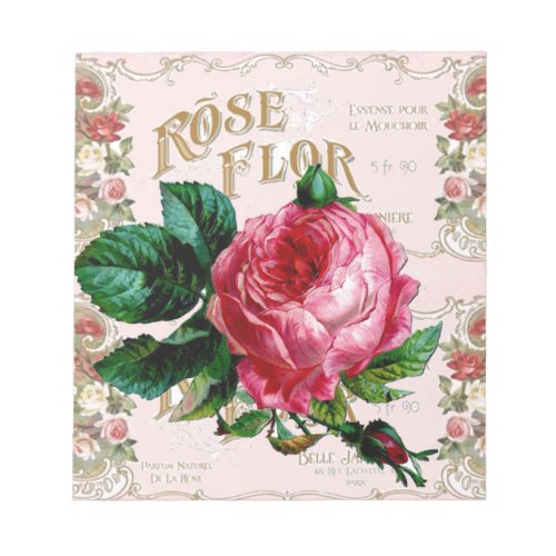 SHABBYCHIC English Rose vintage pink Notepad