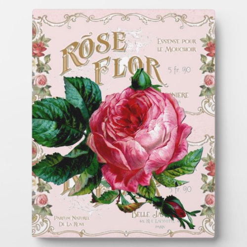 SHABBYCHIC English Rose vintage pink Plaque