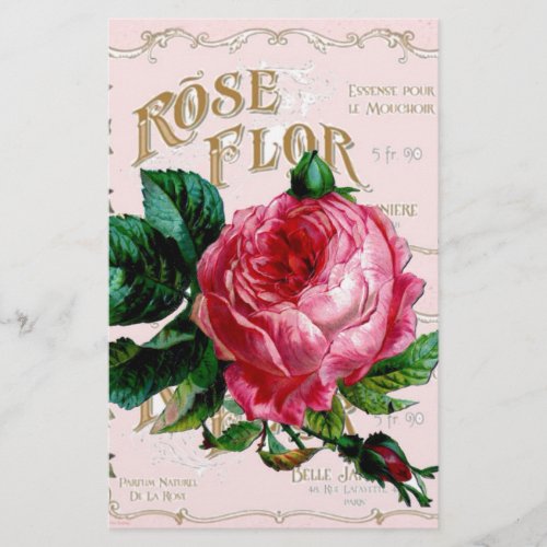 SHABBYCHIC English Rose vintage pink Stationery