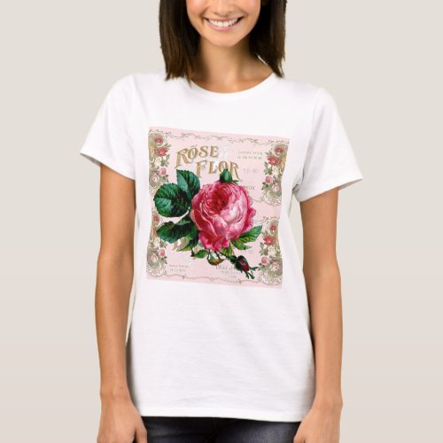 SHABBYCHIC English Rose vintage pink T_Shirt