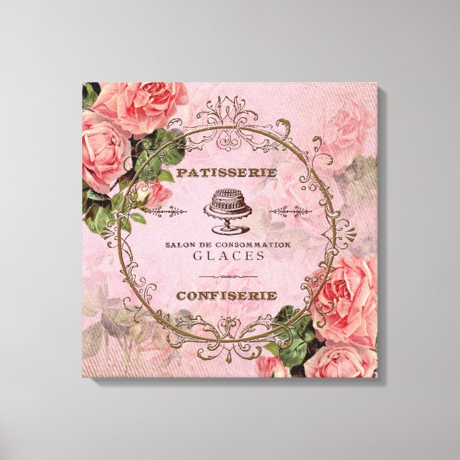 ShabbyVintageRoses2 - Wrapped Canvas Print (Front)