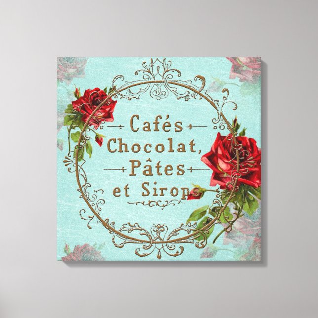 ShabbyVintageRoses - Wrapped Canvas Print (Front)