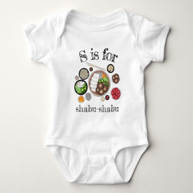 Shabu-Shabu Japan Japanese Food Cuisine Hotpot Baby Bodysuit (Front)