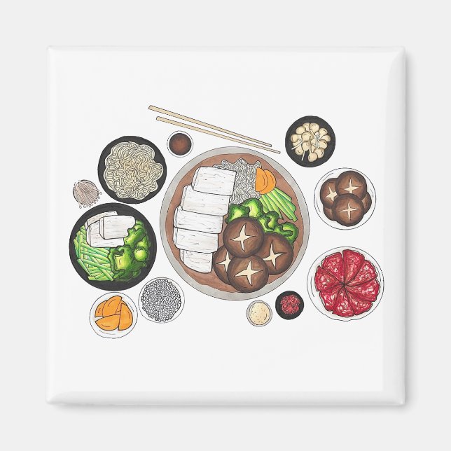 Shabu-Shabu Japan Japanese Food Cuisine Hotpot Magnet (Front)