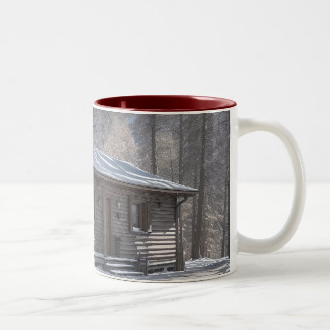 SHACK ON A WHITE CARPET Two-Tone COFFEE MUG (Right)