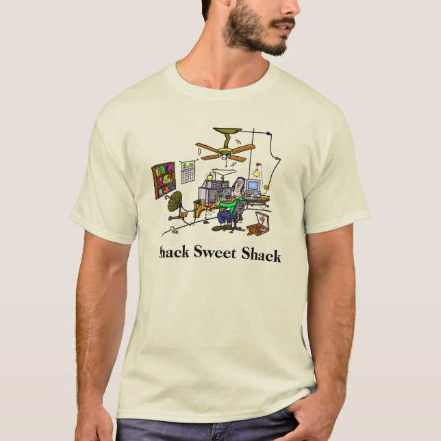Shack Sweet Shack Funny Ham Radio Room T-Shirt (Front)