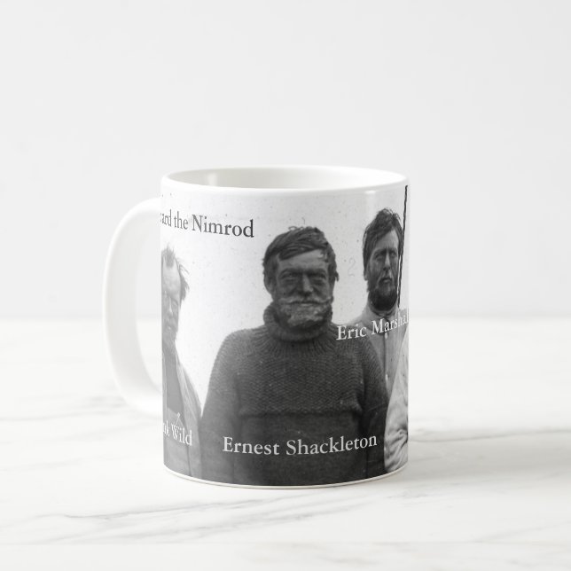 Shackleton and Crew in Antarctic Nimrod picture Coffee Mug (Front Left)