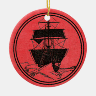 Shackleton's Nimrod Book Cover Christmas Ceramic Ornament