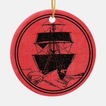 Shackleton's Nimrod Book Cover Christmas Ceramic Ornament by LiteraryLasts at Zazzle