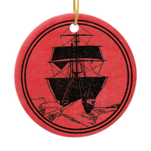 Shackleton's Nimrod Book Cover Christmas Ceramic Ornament