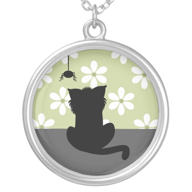 Shaddy Cat Silver Plated Necklace (Front)