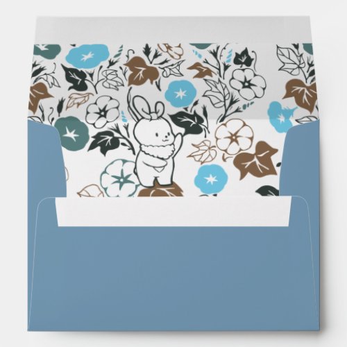 Shade Blue with Hidden Animal Friends Pattern Envelope