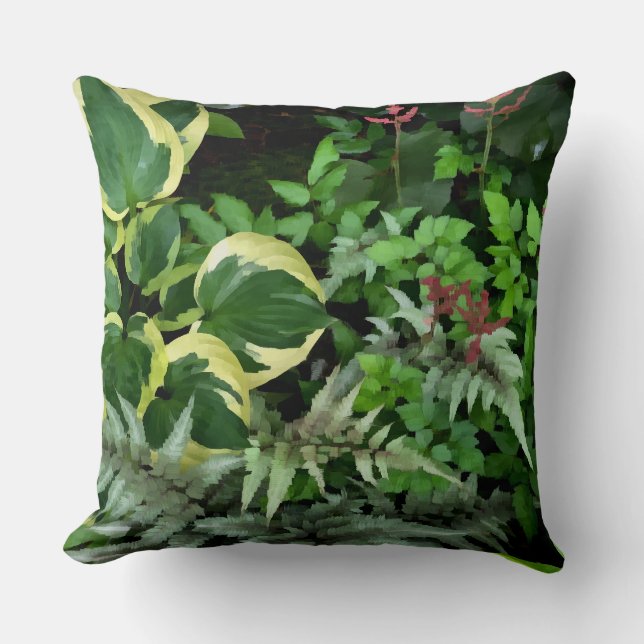 Shade Garden Throw Pillow (Front)