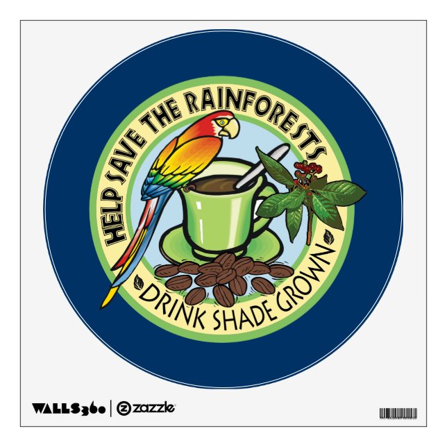 Shade Grown Coffee Wall Decal (Front)