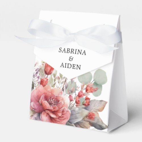 Shade Of Blush Pink Peach Dusty Blue Wedding  Favor Boxes