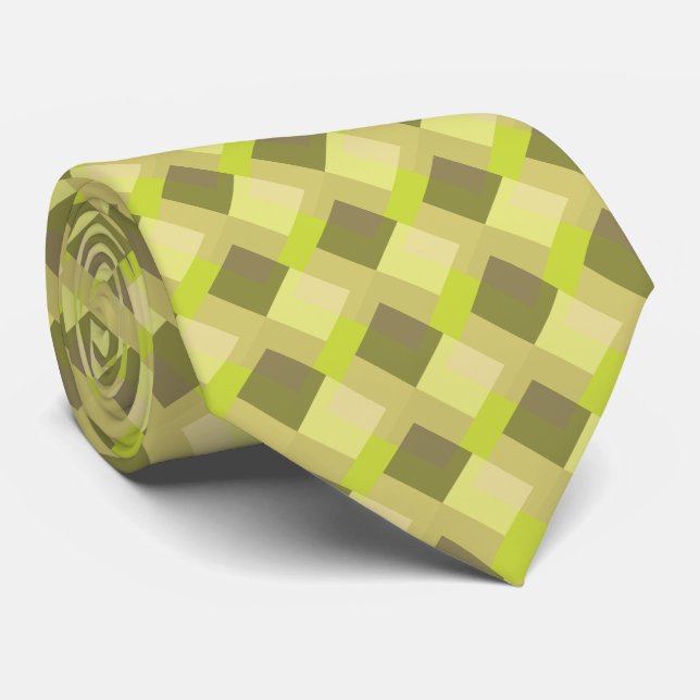 Shade of Lime Green Pattern Neck Tie (Rolled)