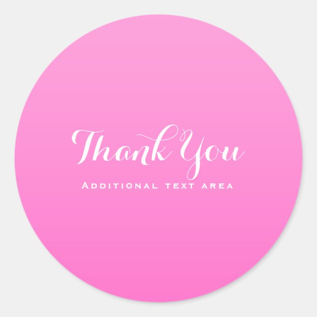 Shade of Pink Simple Minimalism Modern Custom Classic Round Sticker (Front)