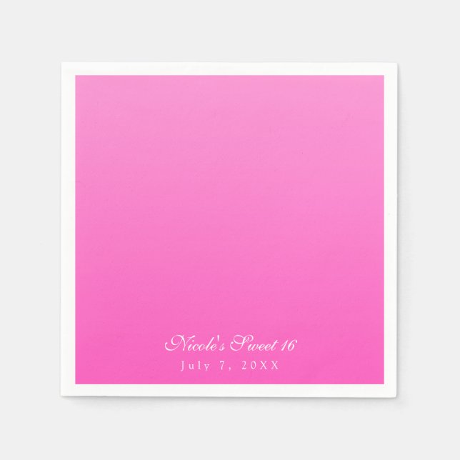 Shade of Pink Simple Minimalism Modern Party Napkins (Front)