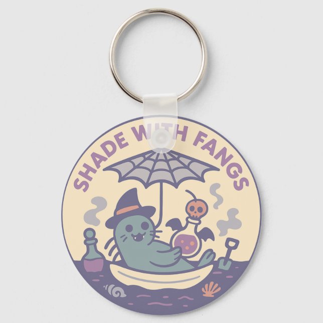 Shade With Fangs Spooky Seal Keychain (Front)