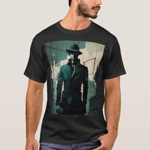 Shaded Ascension in the Moonlit City T_Shirt