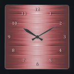 Shaded Burgundy Ruby Red Square Wall Clock<br><div class="desc">This shiny square clock in shades of Burgundy and Ruby Red will brighten the wall of any room it is displayed in.</div>