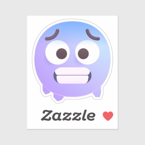 Shaded Cold Face Cute Adorable Emoji Purplish Blue Sticker